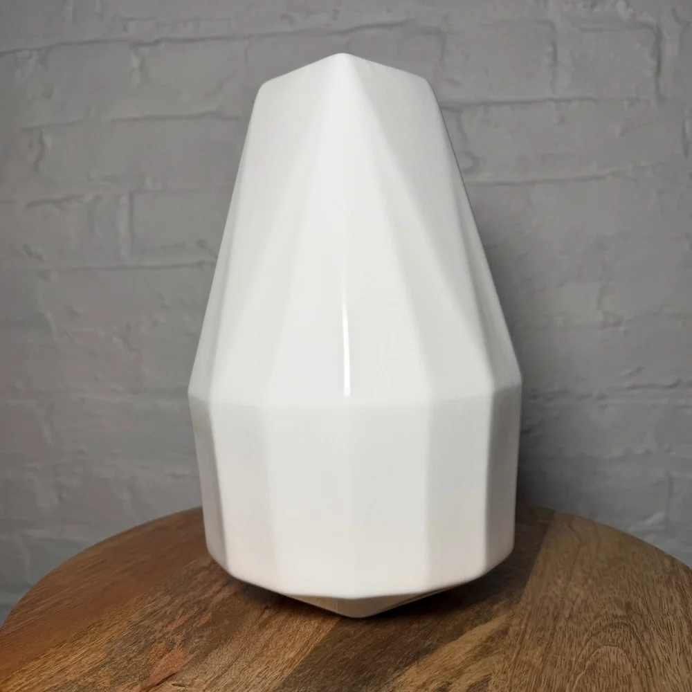 West Elm White Geometric Porcelain Vase